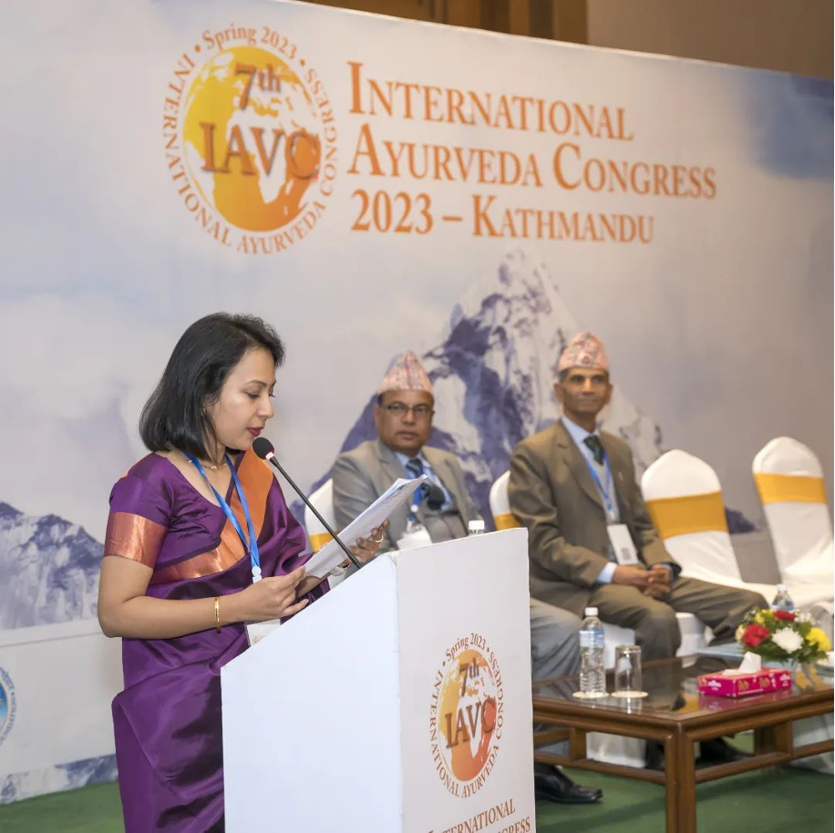 Dr Abhijeet & Dr Ankita presented successful Clinical Case reports about Cancer & PMS respectively at International Congress of Ayurved 2023